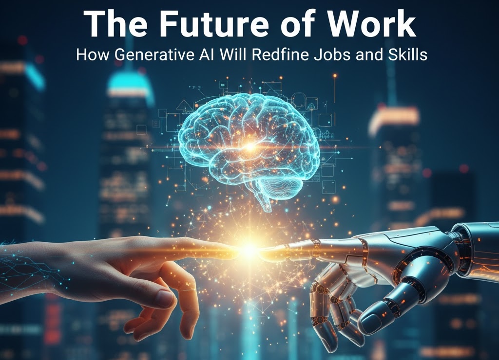 Human and robotic hands connecting